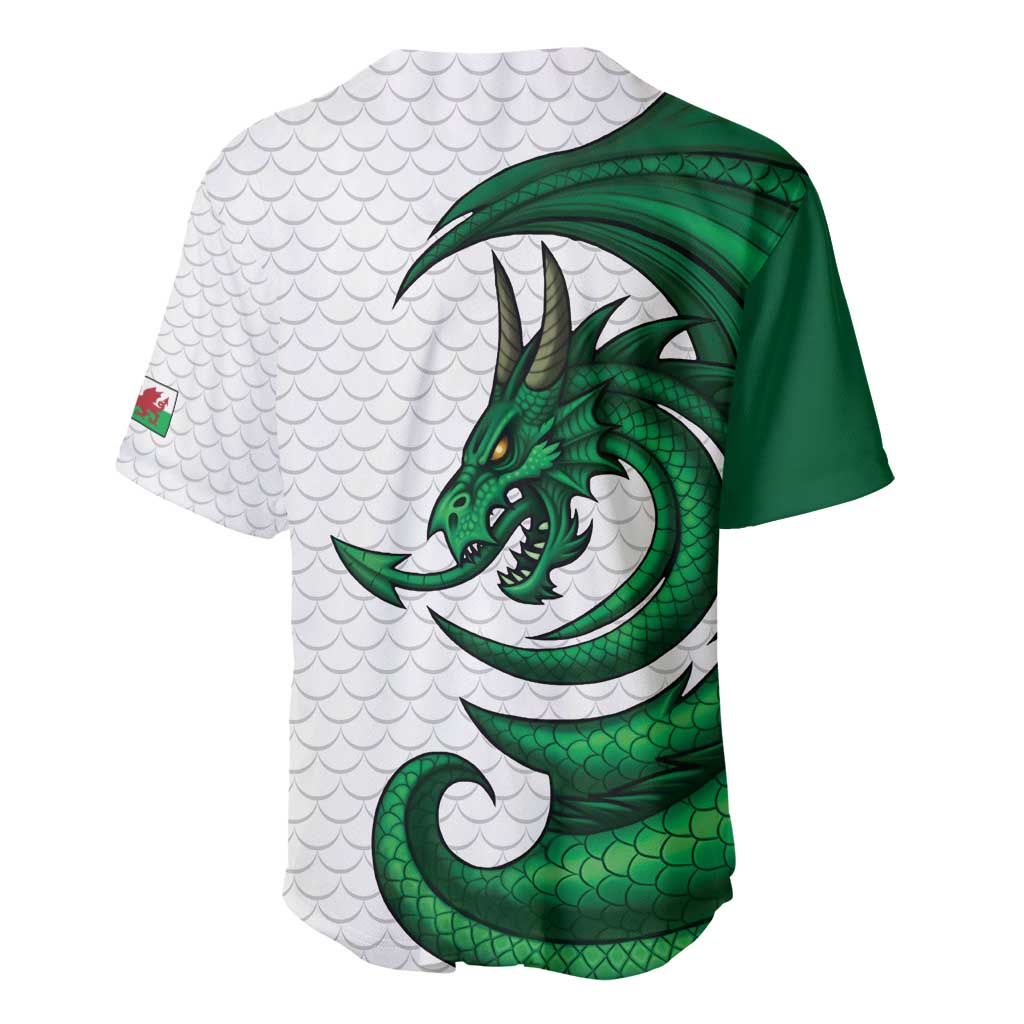Wales Celtic Dragon Baseball Jersey Welsh Mythic Green Dragon - Wonder Print Shop