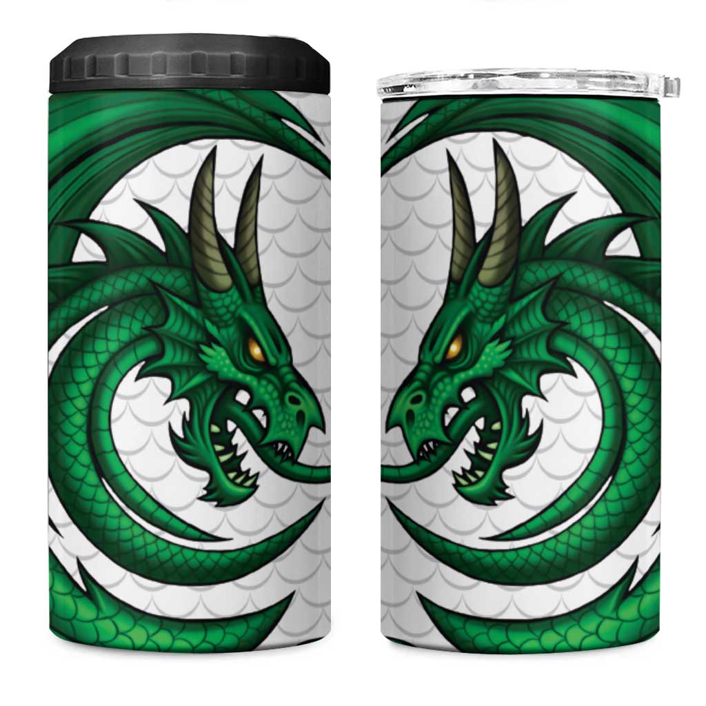 Wales Celtic Dragon 4 in 1 Can Cooler Tumbler Welsh Mythic Green Dragon - Wonder Print Shop