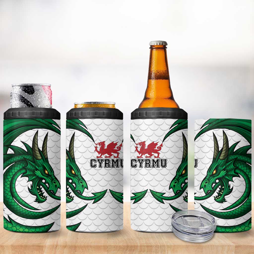 Wales Celtic Dragon 4 in 1 Can Cooler Tumbler Welsh Mythic Green Dragon - Wonder Print Shop