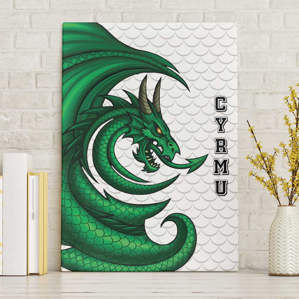 Wales Celtic Dragon Canvas Wall Art Welsh Mythic Green Dragon - Wonder Print Shop