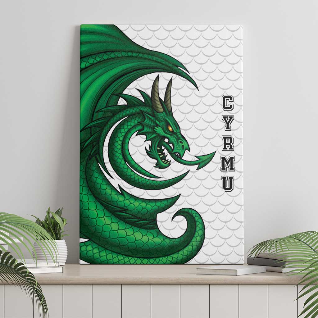 Wales Celtic Dragon Canvas Wall Art Welsh Mythic Green Dragon - Wonder Print Shop