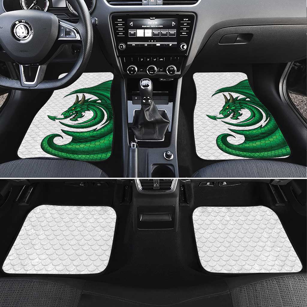 Wales Celtic Dragon Car Mats Welsh Mythic Green Dragon - Wonder Print Shop