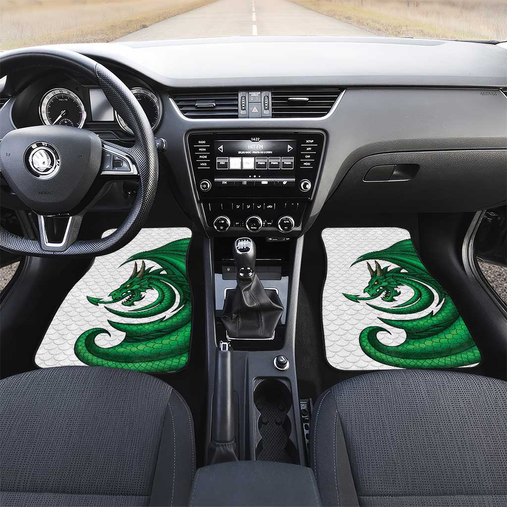 Wales Celtic Dragon Car Mats Welsh Mythic Green Dragon - Wonder Print Shop