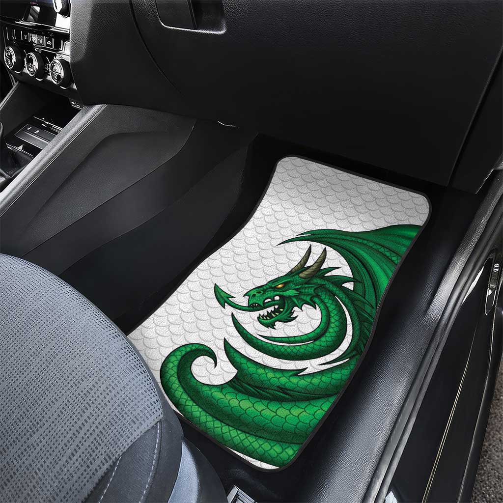 Wales Celtic Dragon Car Mats Welsh Mythic Green Dragon - Wonder Print Shop