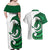 Wales Celtic Dragon Couples Matching Off Shoulder Maxi Dress and Hawaiian Shirt Welsh Mythic Green Dragon - Wonder Print Shop