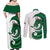 Wales Celtic Dragon Couples Matching Off Shoulder Maxi Dress and Long Sleeve Button Shirt Welsh Mythic Green Dragon - Wonder Print Shop