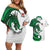 Wales Celtic Dragon Couples Matching Off Shoulder Short Dress and Hawaiian Shirt Welsh Mythic Green Dragon - Wonder Print Shop