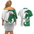 Wales Celtic Dragon Couples Matching Off Shoulder Short Dress and Hawaiian Shirt Welsh Mythic Green Dragon - Wonder Print Shop