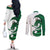 Wales Celtic Dragon Couples Matching Off The Shoulder Long Sleeve Dress and Long Sleeve Button Shirt Welsh Mythic Green Dragon - Wonder Print Shop