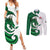 Wales Celtic Dragon Couples Matching Summer Maxi Dress and Long Sleeve Button Shirt Welsh Mythic Green Dragon - Wonder Print Shop