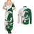 Wales Celtic Dragon Couples Matching Summer Maxi Dress and Long Sleeve Button Shirt Welsh Mythic Green Dragon - Wonder Print Shop