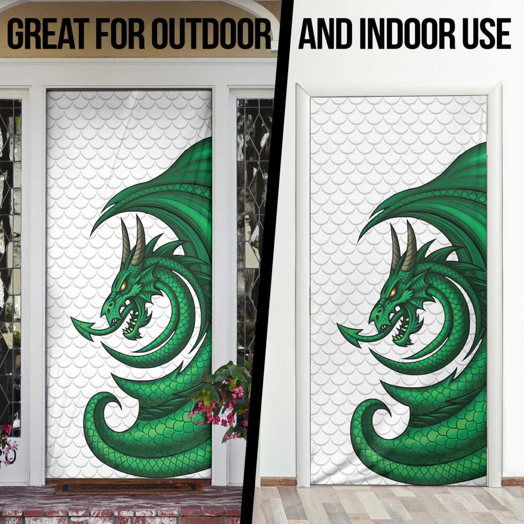 Wales Celtic Dragon Door Cover Welsh Mythic Green Dragon - Wonder Print Shop