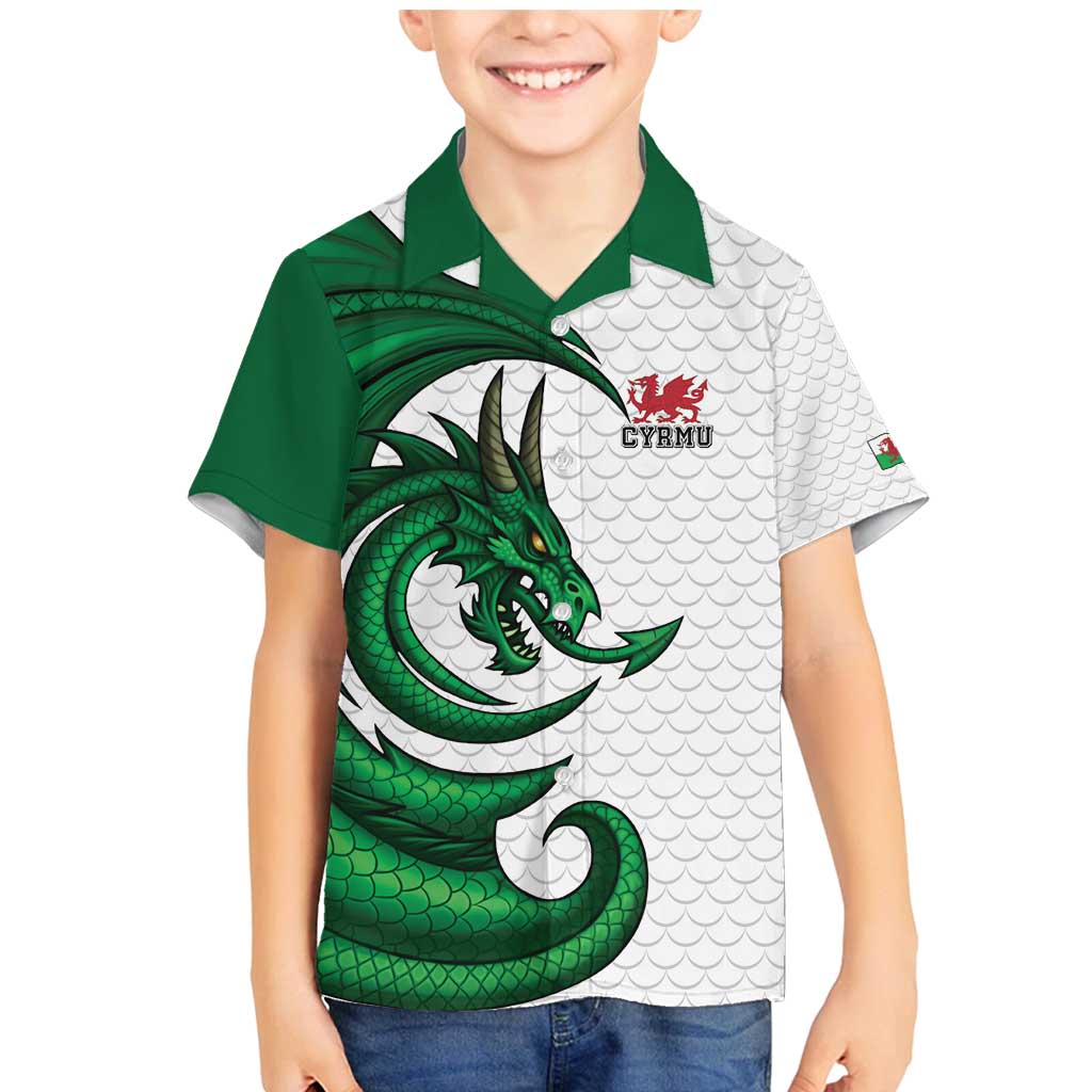 Wales Celtic Dragon Family Matching Mermaid Dress and Hawaiian Shirt Welsh Mythic Green Dragon - Wonder Print Shop