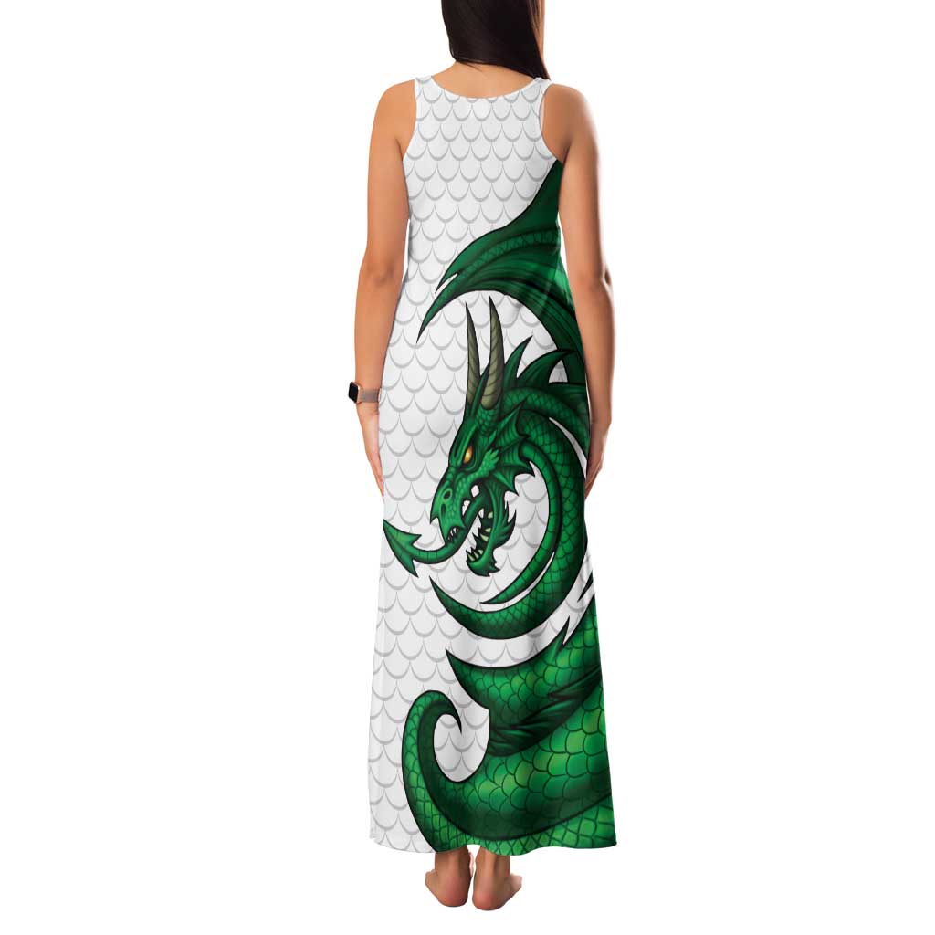 Wales Celtic Dragon Family Matching Tank Maxi Dress and Hawaiian Shirt Welsh Mythic Green Dragon - Wonder Print Shop