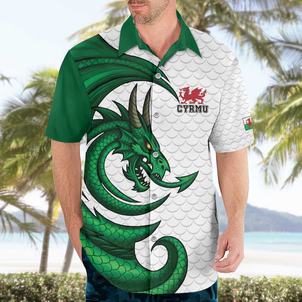 Wales Celtic Dragon Hawaiian Shirt Welsh Mythic Green Dragon - Wonder Print Shop