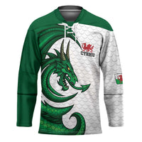 Wales Celtic Dragon Hockey Jersey Welsh Mythic Green Dragon - Wonder Print Shop