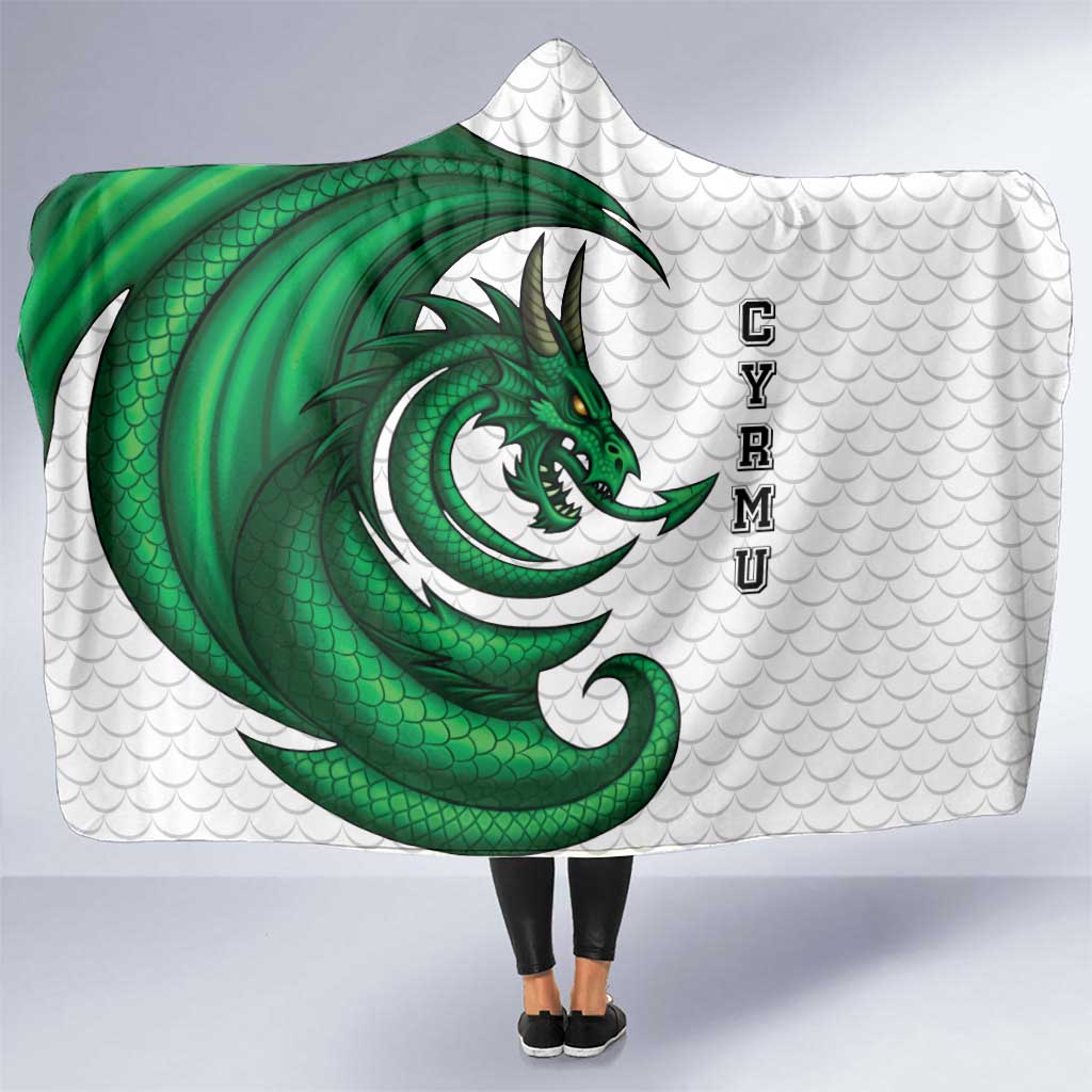 Wales Celtic Dragon Hooded Blanket Welsh Mythic Green Dragon - Wonder Print Shop