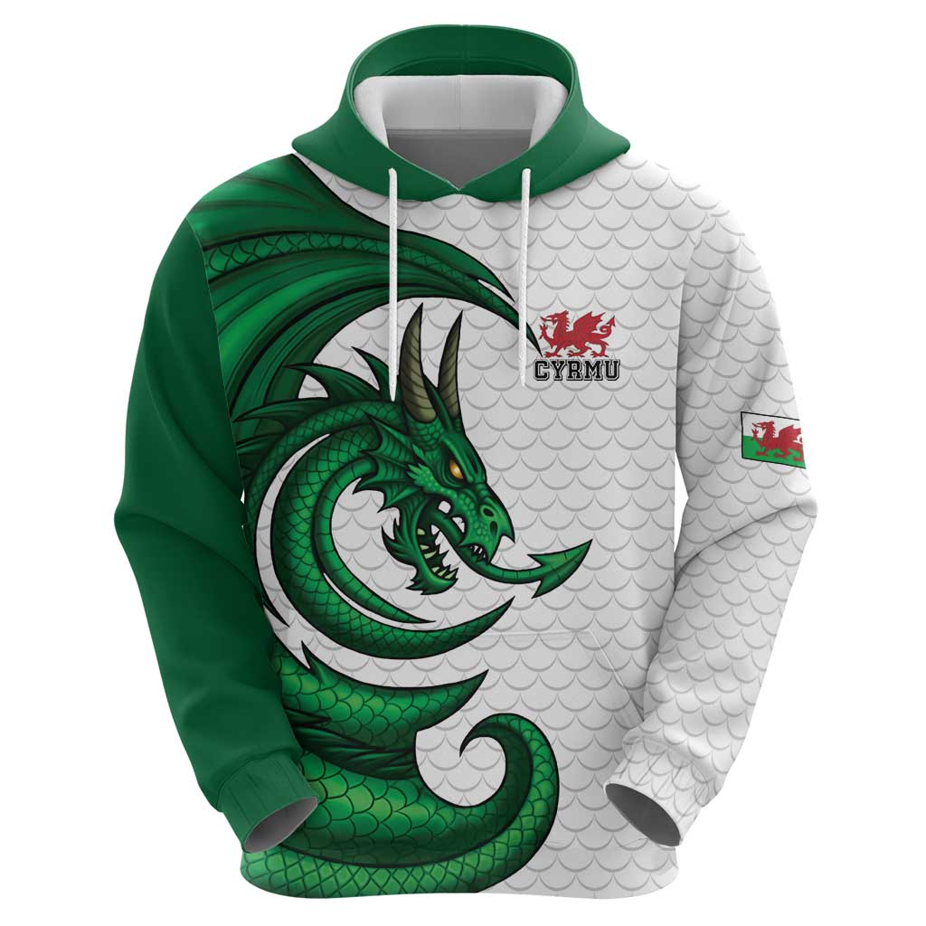 Wales Celtic Dragon Hoodie Welsh Mythic Green Dragon - Wonder Print Shop