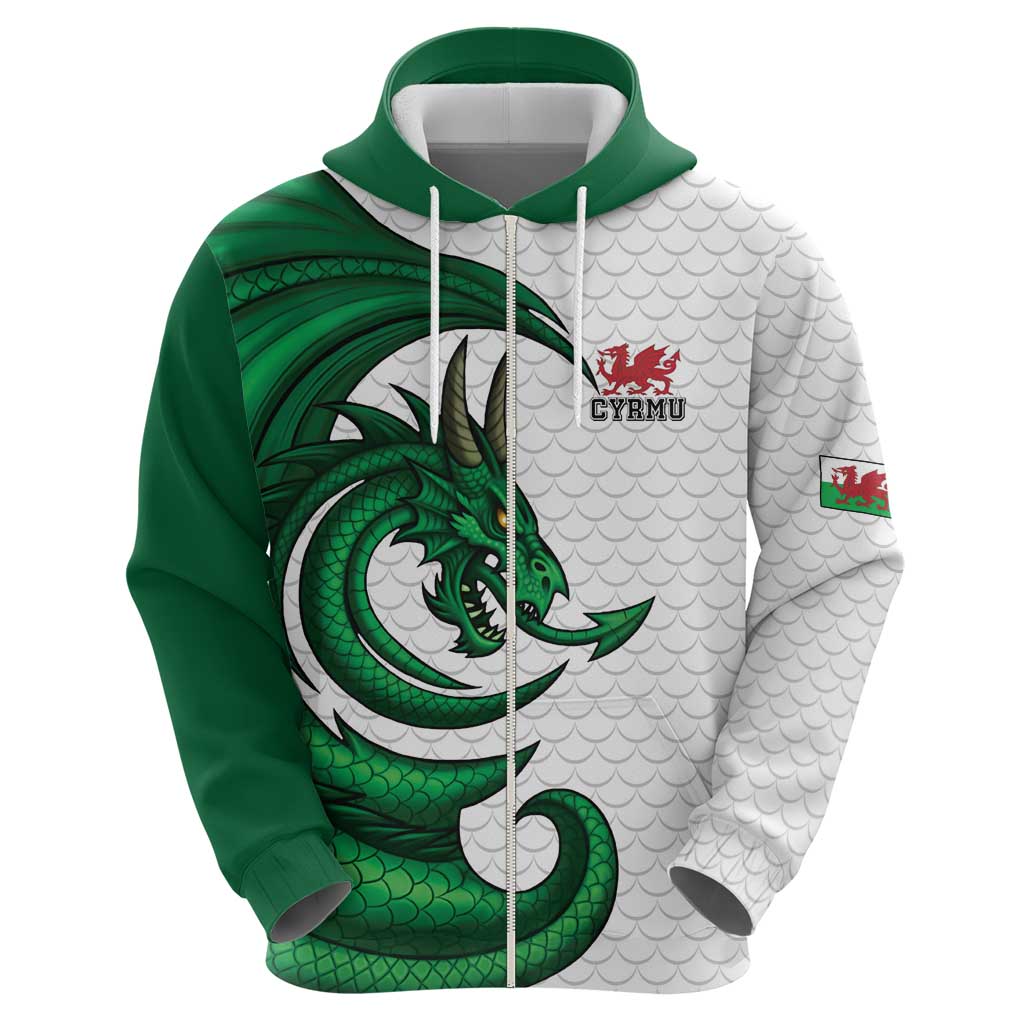 Wales Celtic Dragon Hoodie Welsh Mythic Green Dragon - Wonder Print Shop