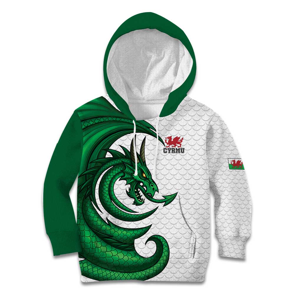 Wales Celtic Dragon Kid Hoodie Welsh Mythic Green Dragon - Wonder Print Shop