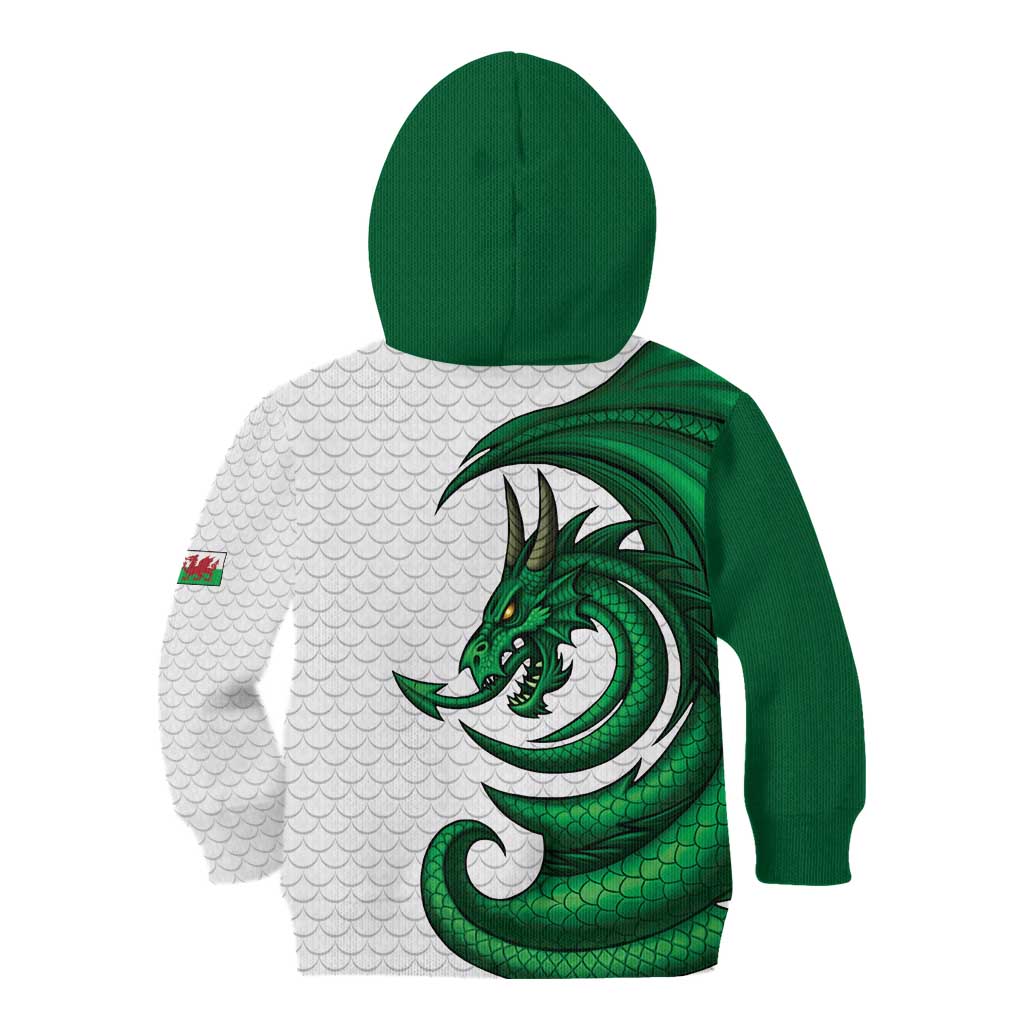 Wales Celtic Dragon Kid Hoodie Welsh Mythic Green Dragon - Wonder Print Shop
