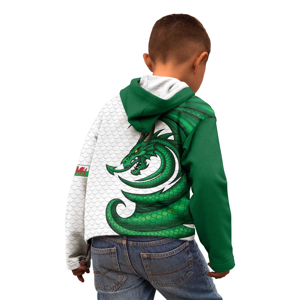Wales Celtic Dragon Kid Hoodie Welsh Mythic Green Dragon - Wonder Print Shop
