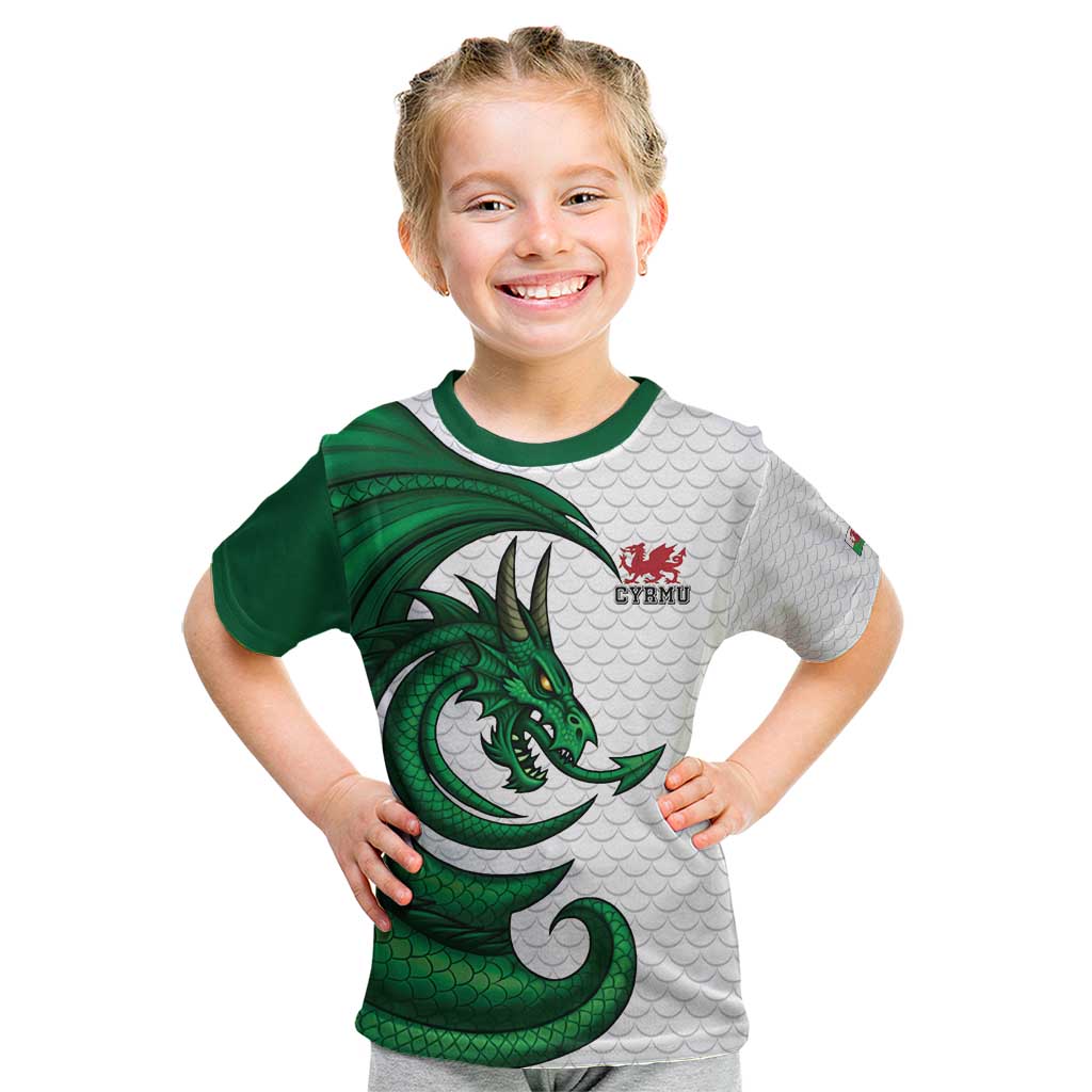 Wales Celtic Dragon Kid T Shirt Welsh Mythic Green Dragon - Wonder Print Shop