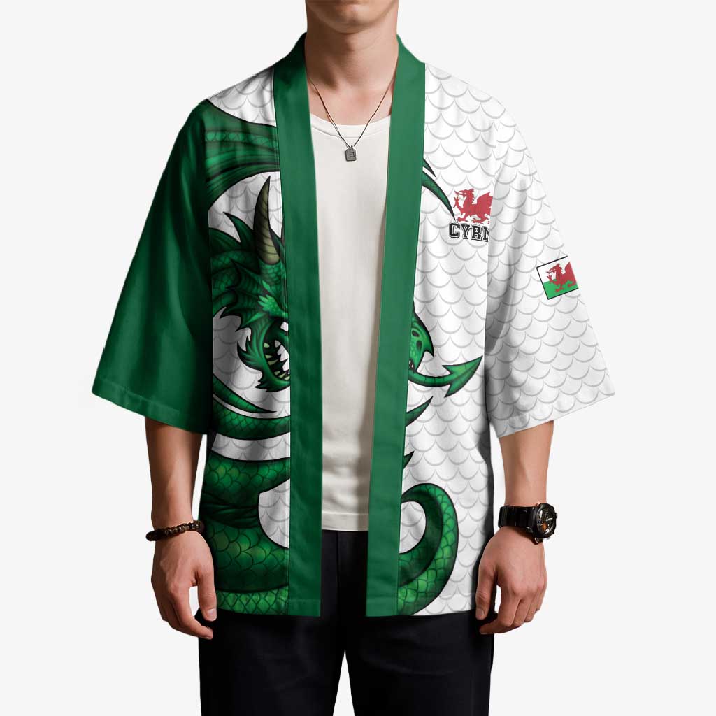 Wales Celtic Dragon Kimono Welsh Mythic Green Dragon - Wonder Print Shop