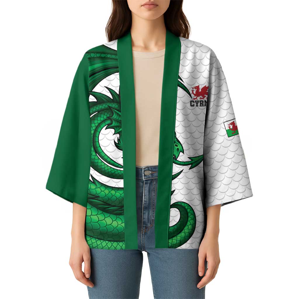 Wales Celtic Dragon Kimono Welsh Mythic Green Dragon - Wonder Print Shop