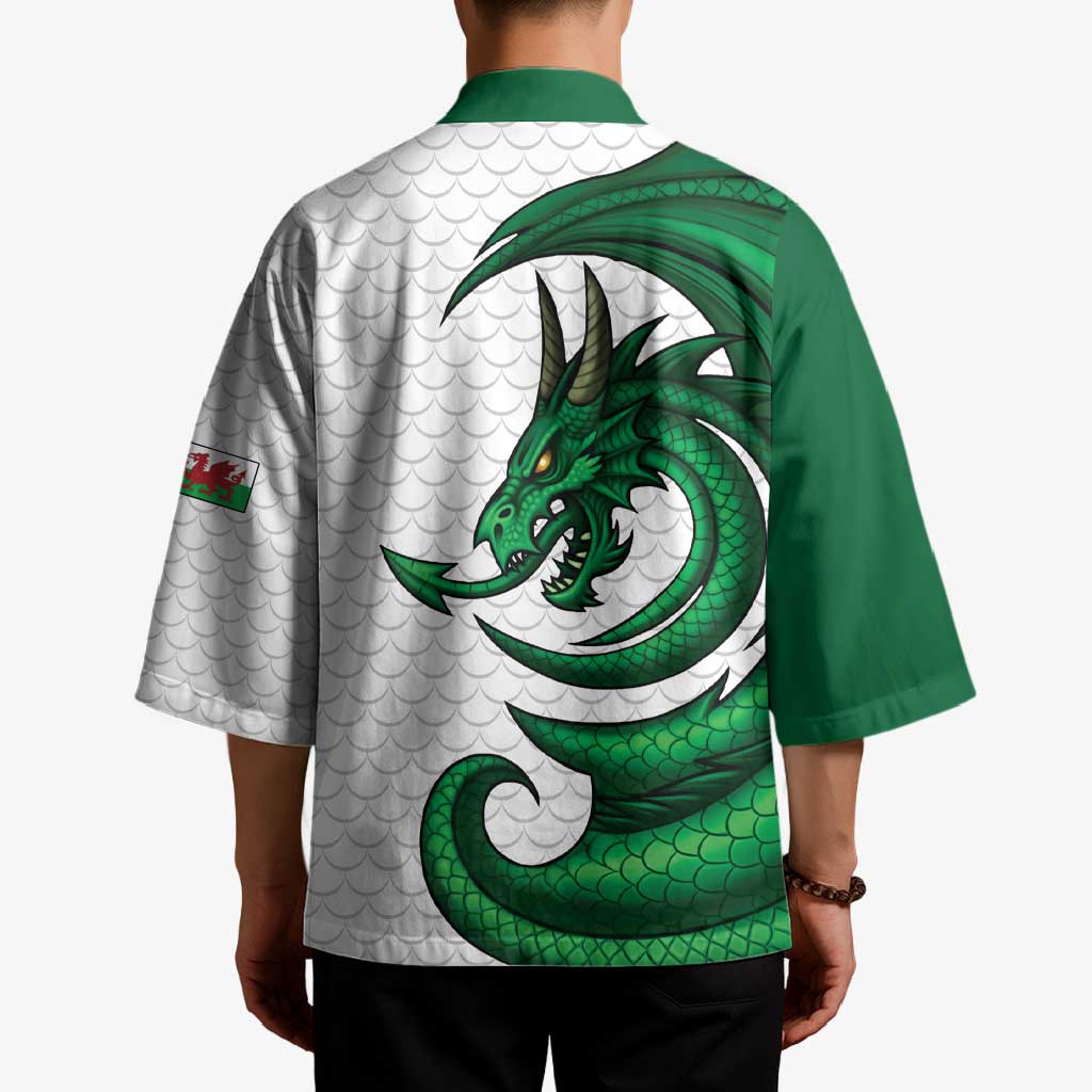 Wales Celtic Dragon Kimono Welsh Mythic Green Dragon - Wonder Print Shop