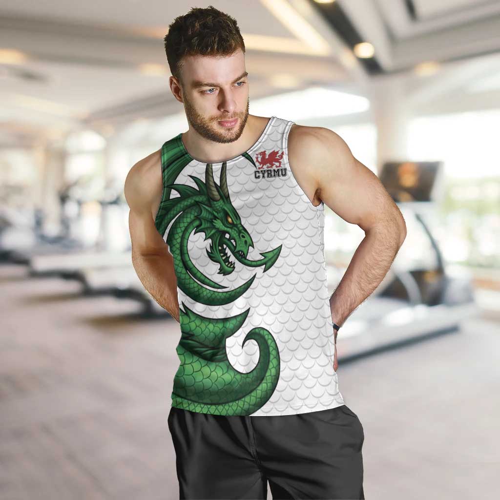 Wales Celtic Dragon Men Tank Top Welsh Mythic Green Dragon - Wonder Print Shop