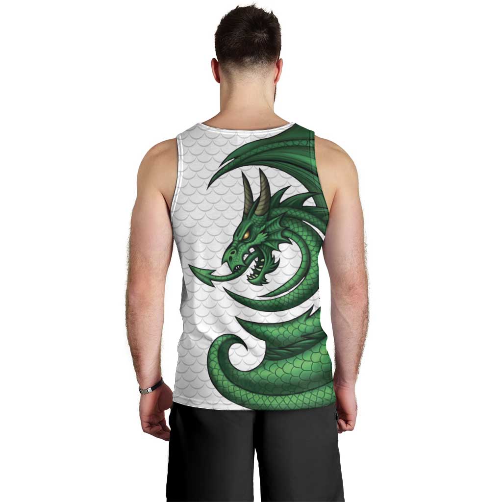 Wales Celtic Dragon Men Tank Top Welsh Mythic Green Dragon - Wonder Print Shop