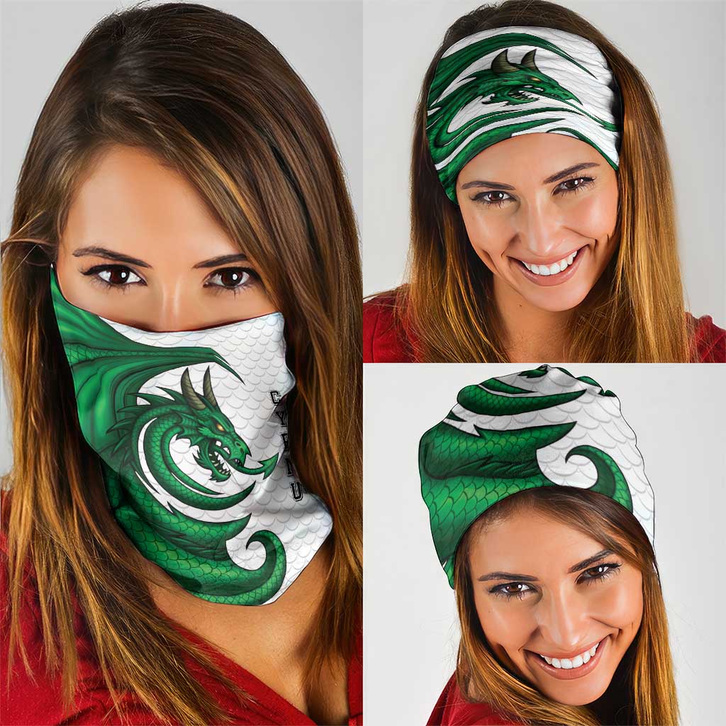 Wales Celtic Dragon Neck Gaiter Welsh Mythic Green Dragon - Wonder Print Shop