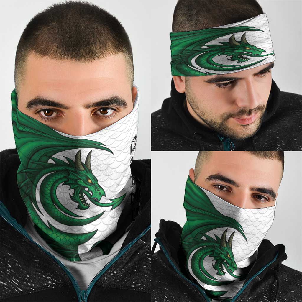 Wales Celtic Dragon Neck Gaiter Welsh Mythic Green Dragon - Wonder Print Shop