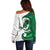 Wales Celtic Dragon Off Shoulder Sweater Welsh Mythic Green Dragon - Wonder Print Shop