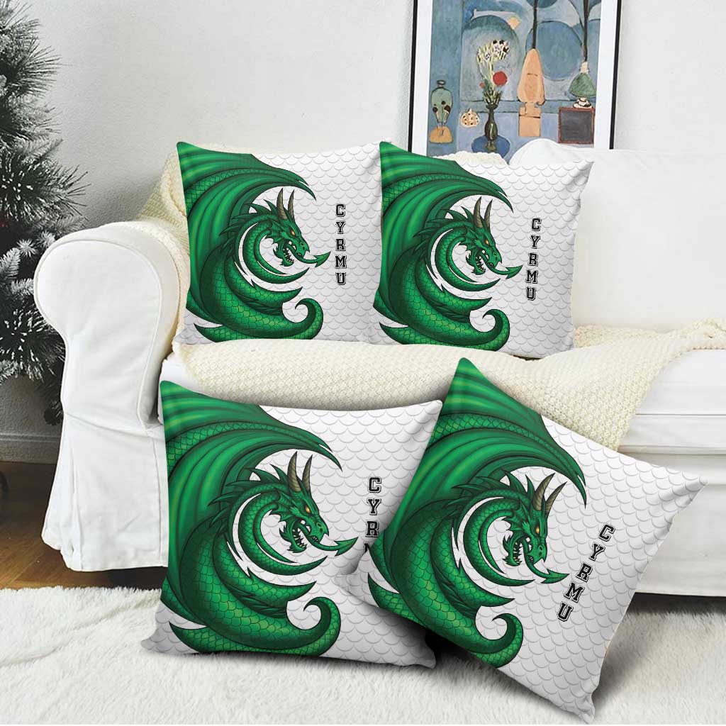 Wales Celtic Dragon Pillow Cover Welsh Mythic Green Dragon - Wonder Print Shop