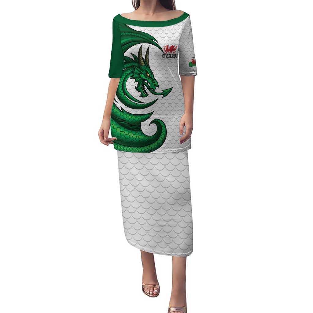 Wales Celtic Dragon Puletasi Welsh Mythic Green Dragon - Wonder Print Shop