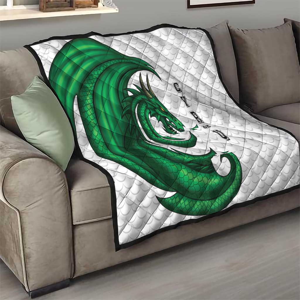 Wales Celtic Dragon Quilt Welsh Mythic Green Dragon - Wonder Print Shop