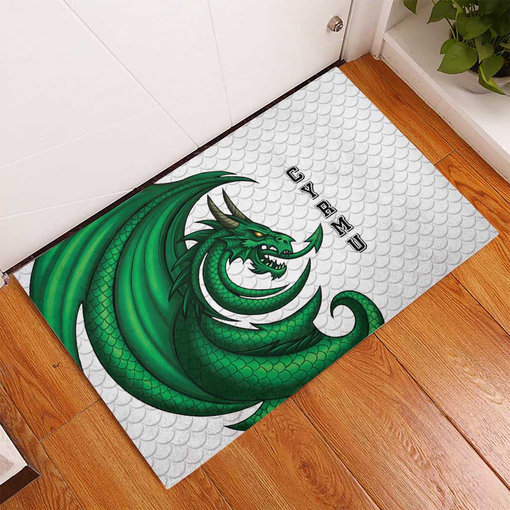 Wales Celtic Dragon Rubber Doormat Welsh Mythic Green Dragon - Wonder Print Shop