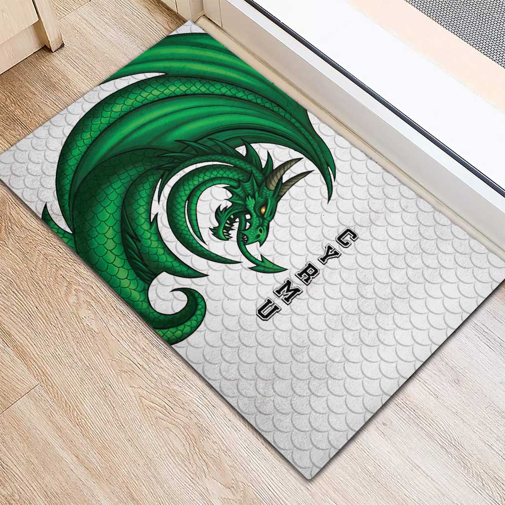 Wales Celtic Dragon Rubber Doormat Welsh Mythic Green Dragon - Wonder Print Shop