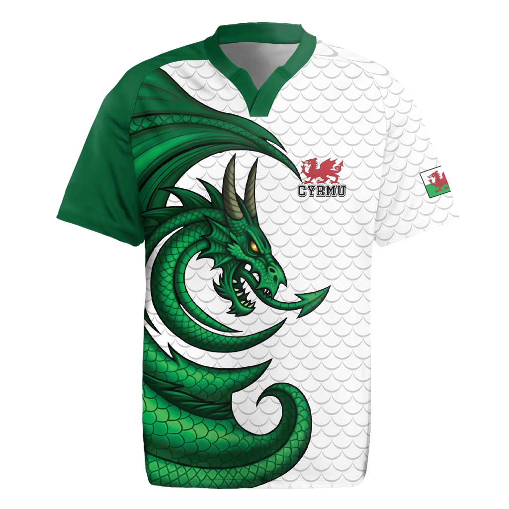 Wales Celtic Dragon Rugby Jersey Welsh Mythic Green Dragon - Wonder Print Shop