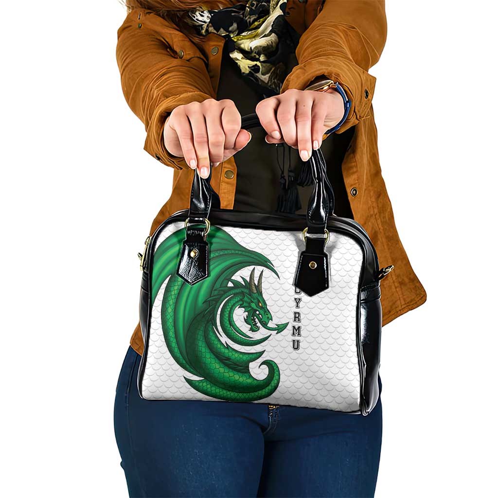 Wales Celtic Dragon Shoulder Handbag Welsh Mythic Green Dragon - Wonder Print Shop