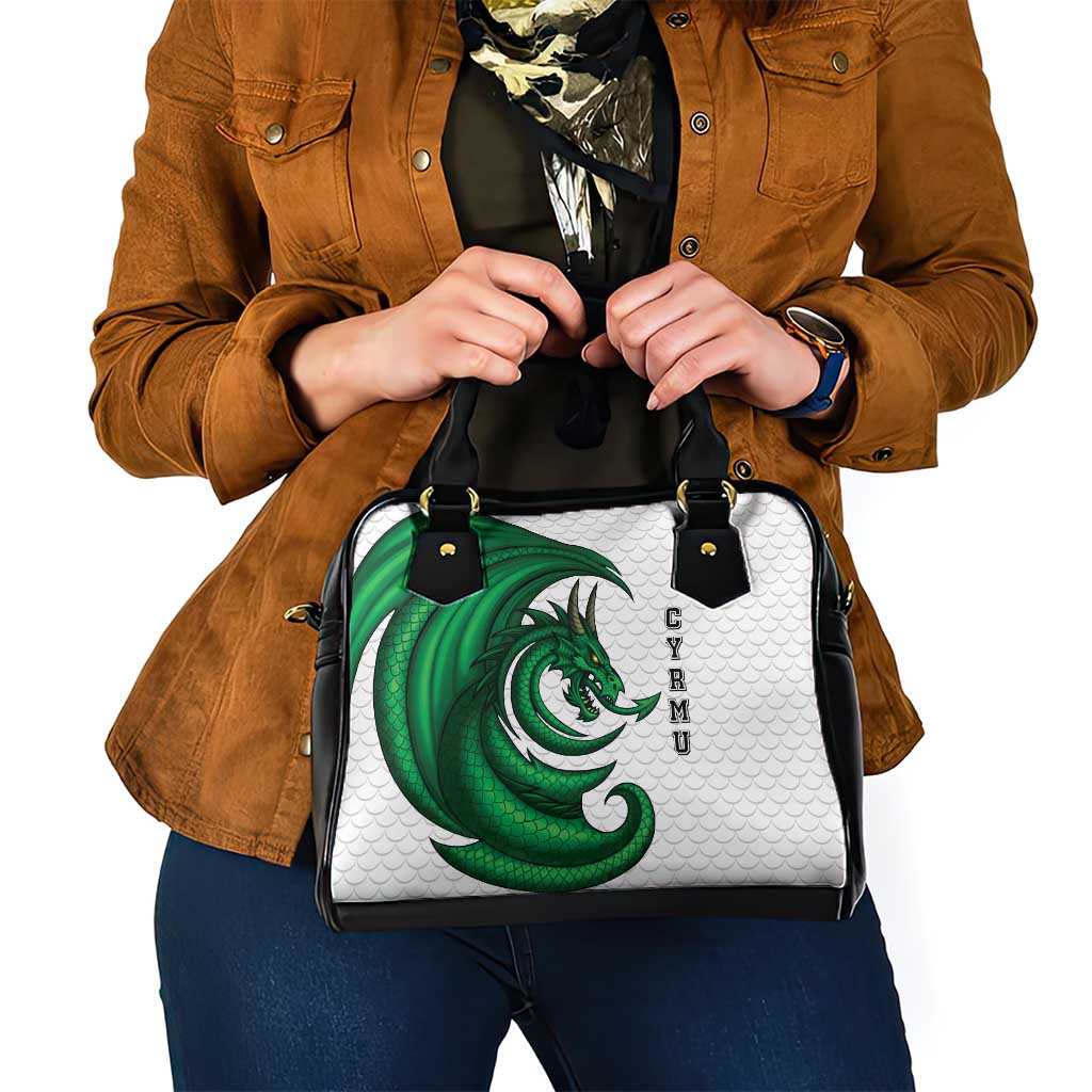 Wales Celtic Dragon Shoulder Handbag Welsh Mythic Green Dragon - Wonder Print Shop