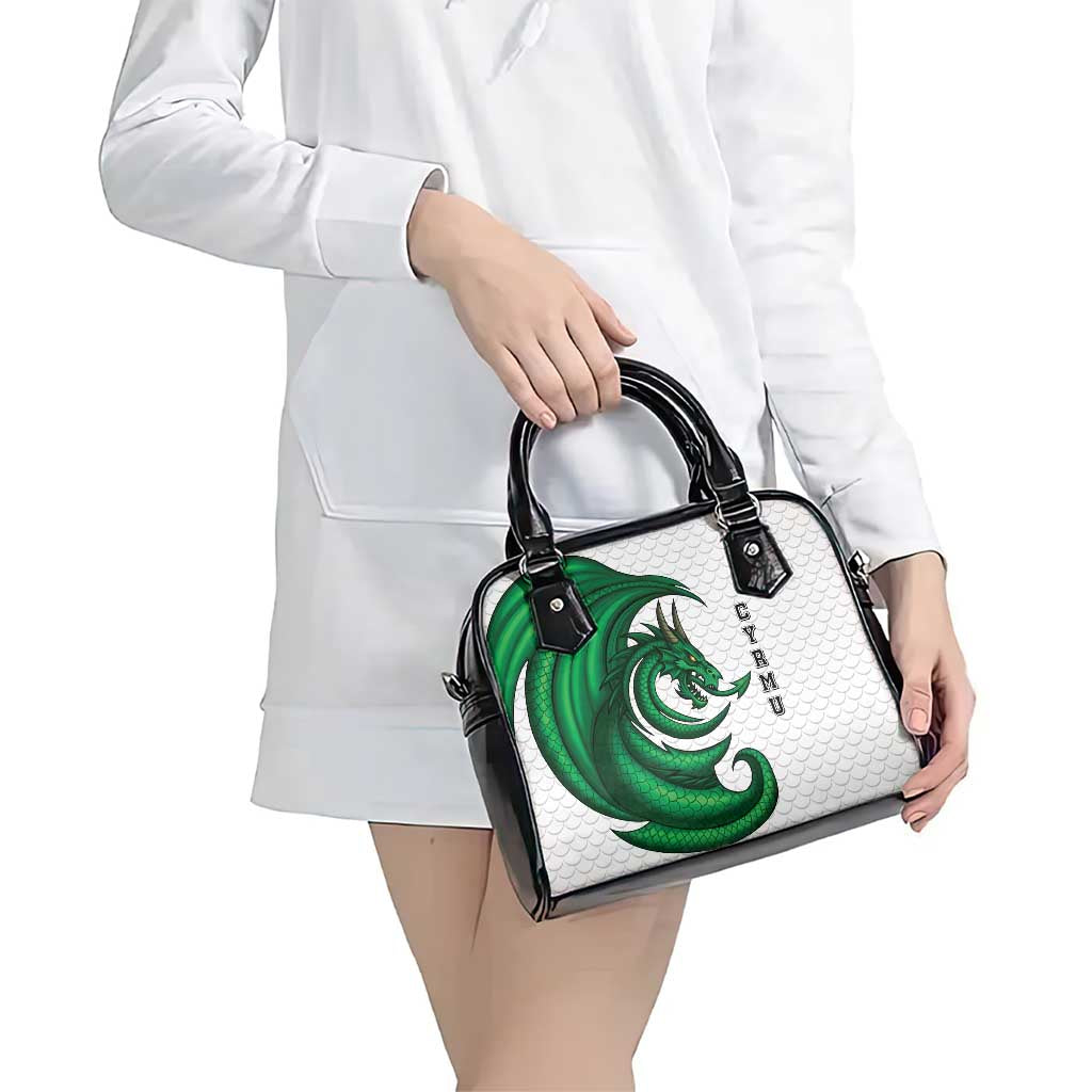Wales Celtic Dragon Shoulder Handbag Welsh Mythic Green Dragon - Wonder Print Shop