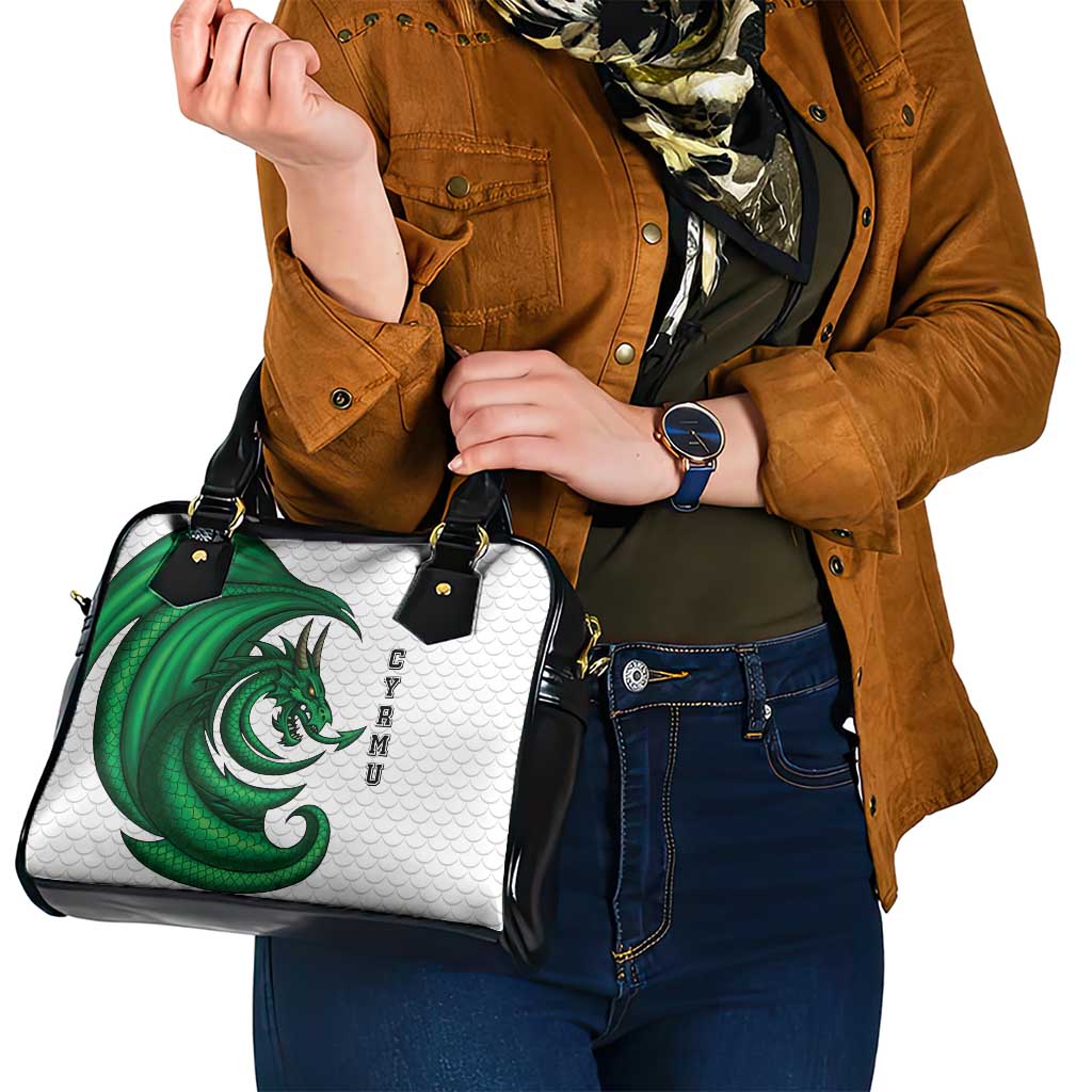 Wales Celtic Dragon Shoulder Handbag Welsh Mythic Green Dragon - Wonder Print Shop