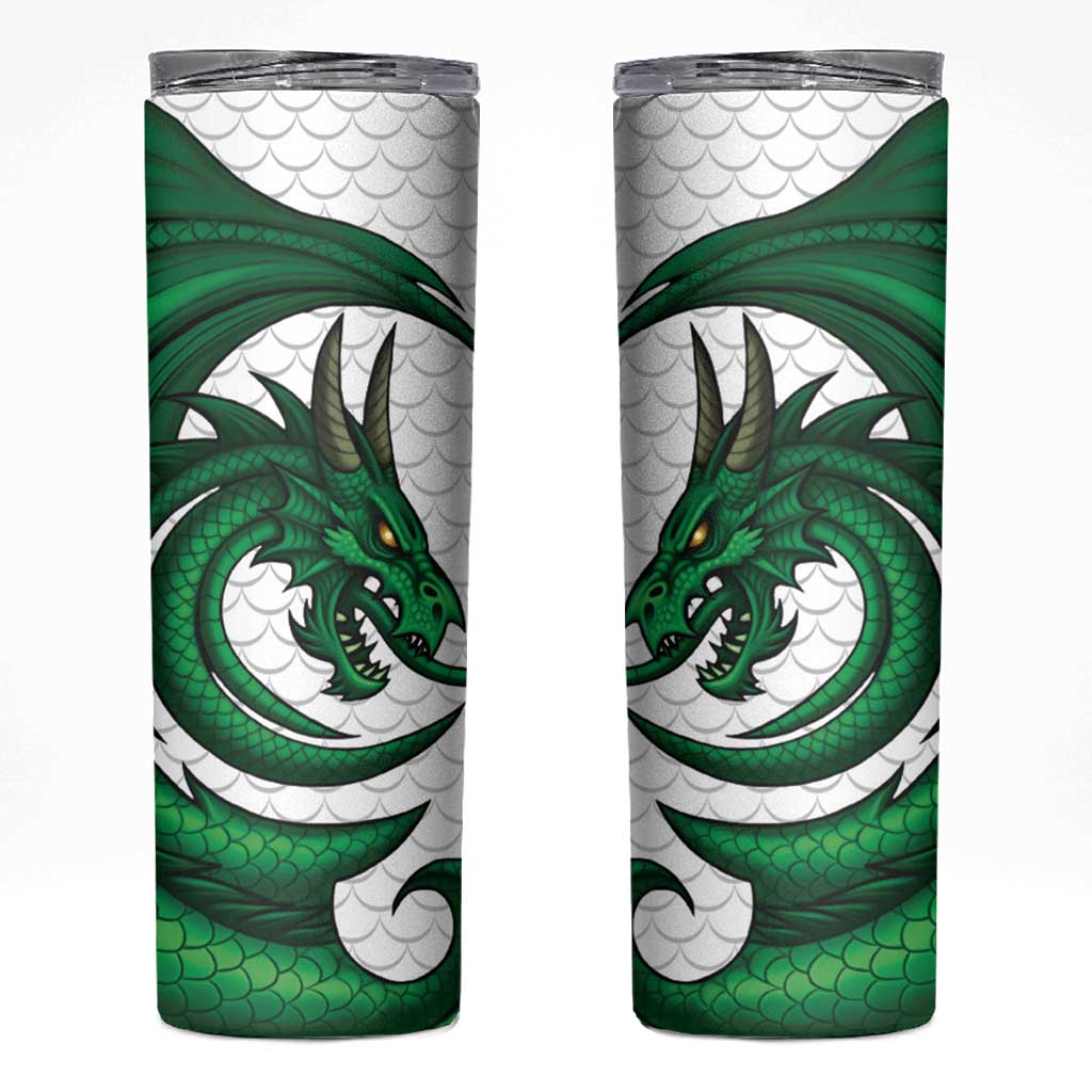 Wales Celtic Dragon Skinny Tumbler Welsh Mythic Green Dragon - Wonder Print Shop