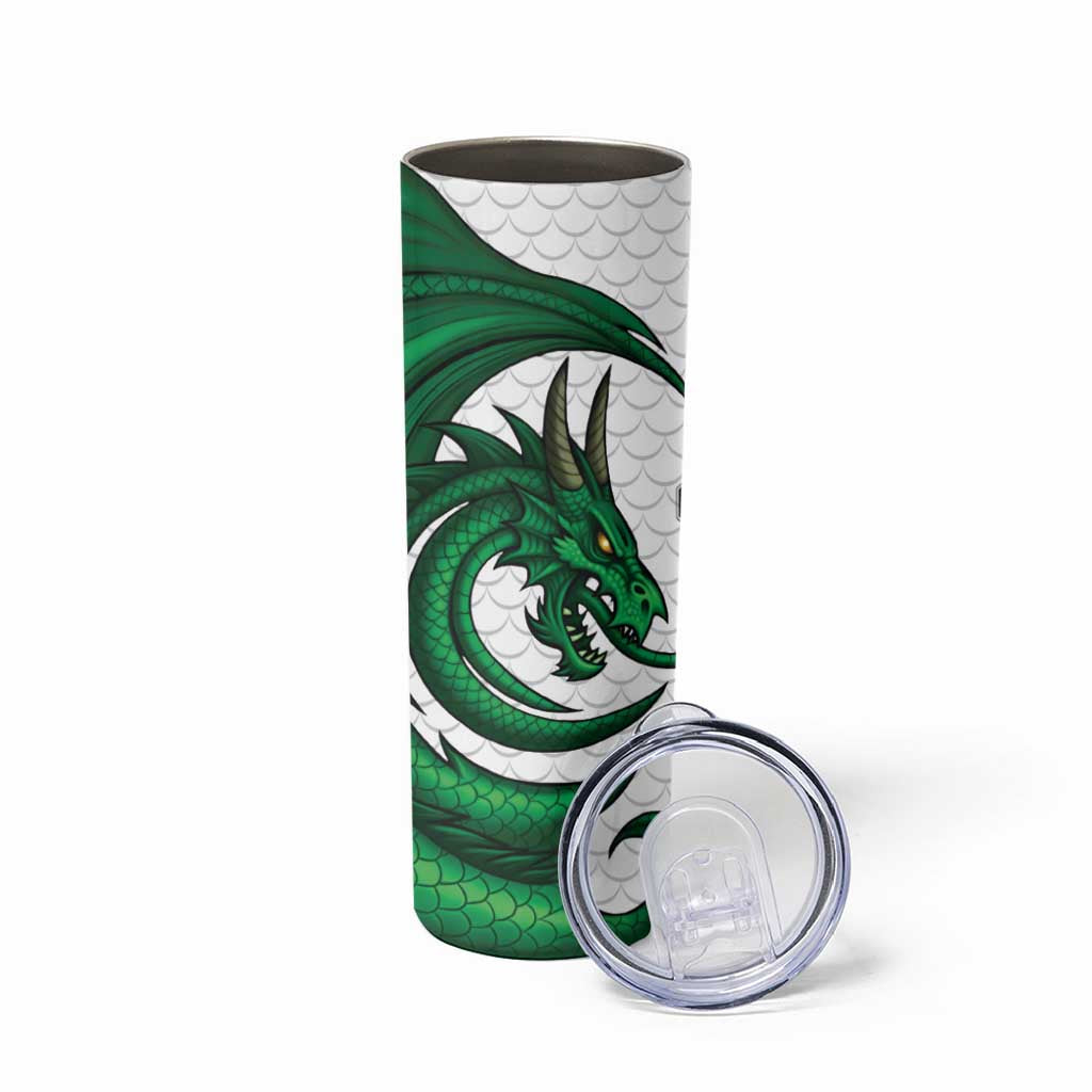 Wales Celtic Dragon Skinny Tumbler Welsh Mythic Green Dragon - Wonder Print Shop