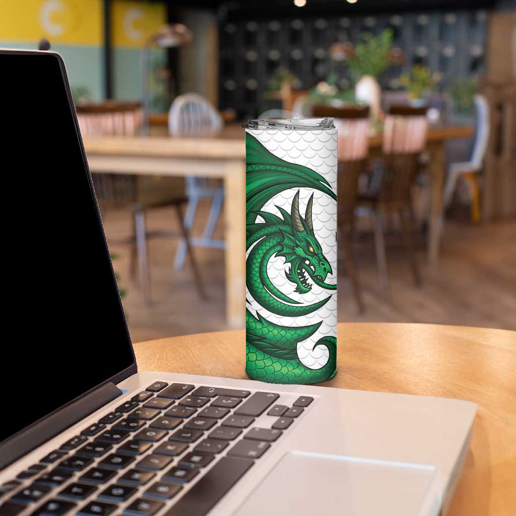 Wales Celtic Dragon Skinny Tumbler Welsh Mythic Green Dragon - Wonder Print Shop