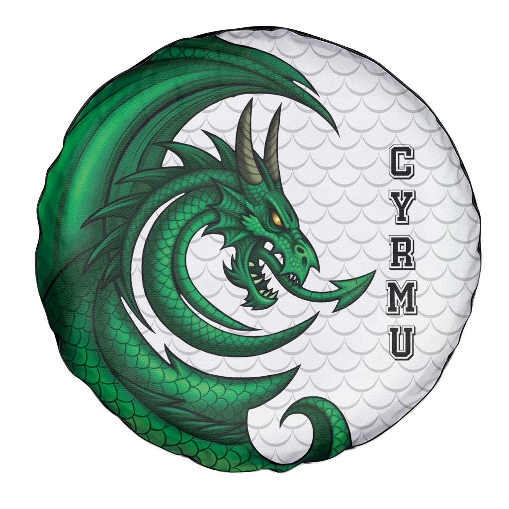 Wales Celtic Dragon Spare Tire Cover Welsh Mythic Green Dragon - Wonder Print Shop