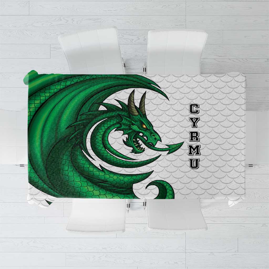 Wales Celtic Dragon Tablecloth Welsh Mythic Green Dragon - Wonder Print Shop